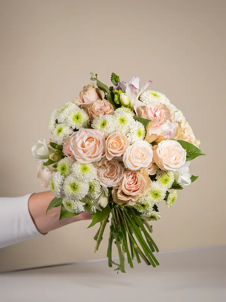 Pink Santini and Pastel Rose Chrysanthemum Bouquet